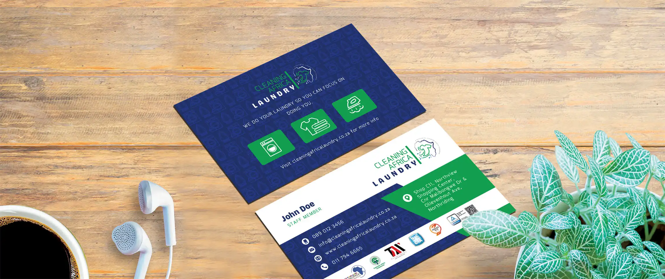 Cleaning Africa Laundry Business Card Design